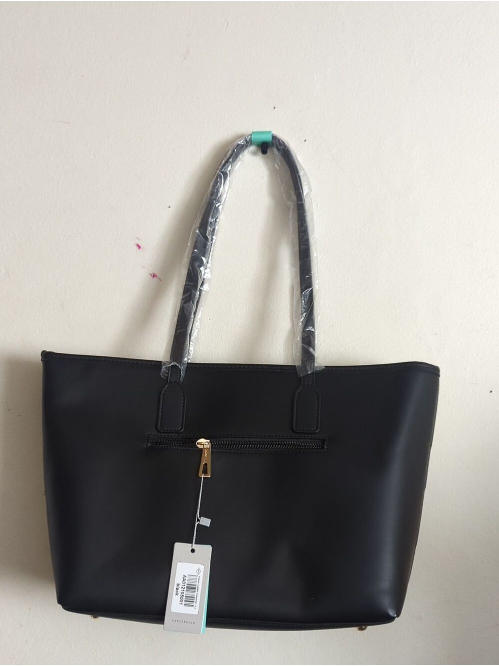 ChrisBella Woven Faux Leather Tote Bag in Black and Gray Shades - Picture 5 of 14